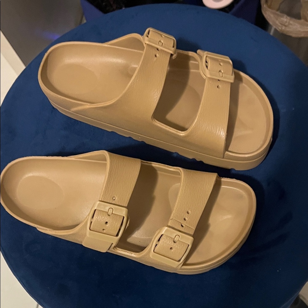 CROCS Tan Double Strap Sandals
